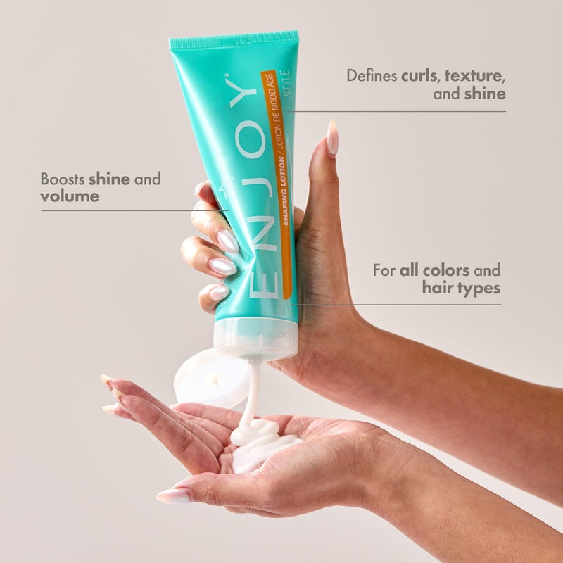 Enjoy Shaping Curly Hair Styling Cream - Adds Volume, Lightweight Curl Defining Finish, Anti-Frizz, 8 Ounce - Image 2