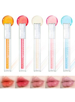 Mrettick 5PCS Shimmer Bomb Lip Gloss Lip Tint Infused With Vitamin E Moisturizing  Sparkle  Long Lasting  Hyaluronic Acid  High Shine  Crushed Diamonds Gift Makeup For Girls 