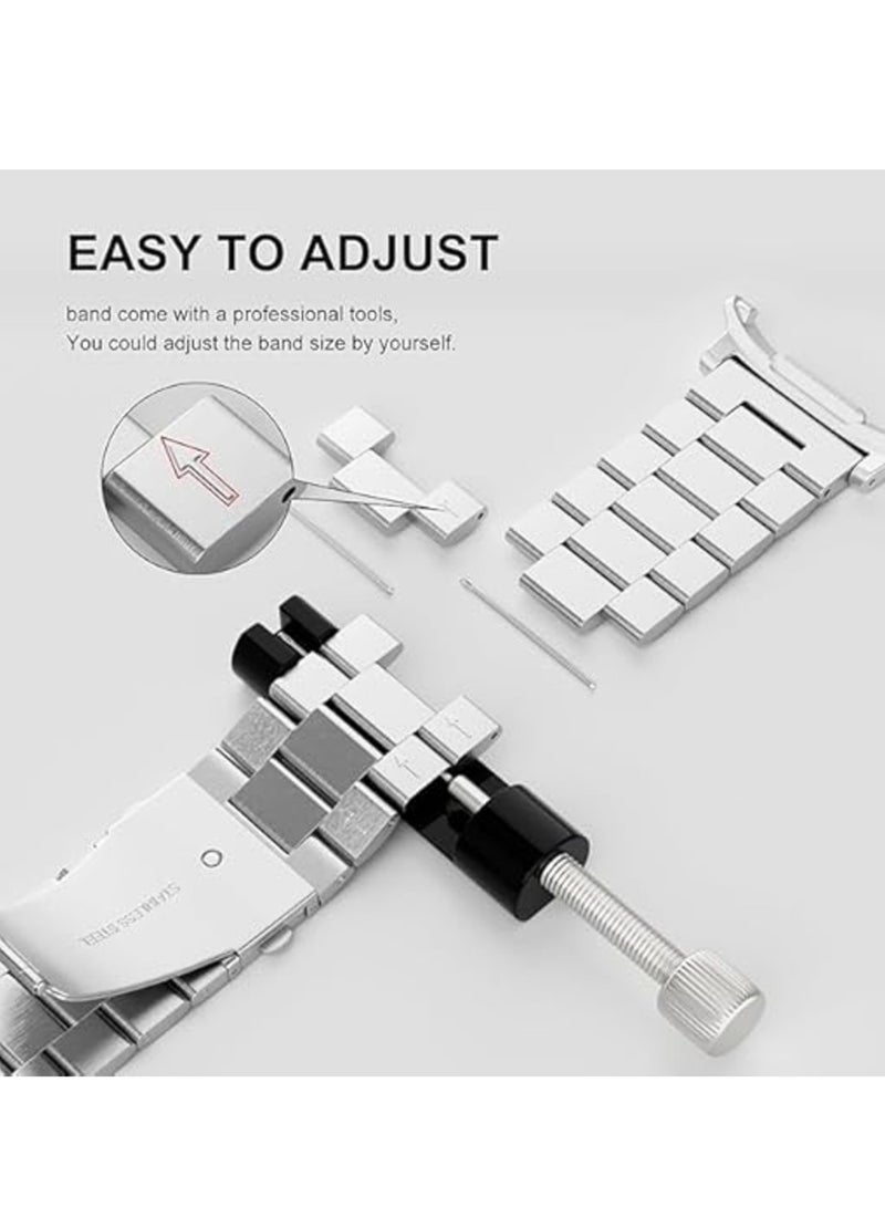 JAJEEK Premium Metal Band for Watch Ultra 47mm (2024) – Durable Stainless Steel Adjustable Strap for Men & Women - Image 4