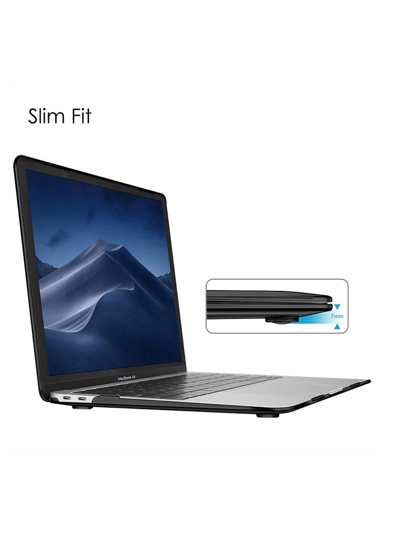Case Compatible with MacBook Air 13 (2018-2020 Release) A2337(M1)/A2179/A1932, Ultra Thin Hard Shell Protective Snap Case Compatible with MacBook Air 13 Inch Retina, Black
