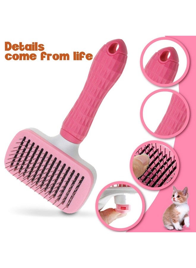 فرشاة تنظيف وتصفيف الشعر الرقيقة للكلاب والقطط | فرشاة تنظيف ذاتية للتخلص من الشعر المتساقط | تزيل بلطف الطبقة السفلية المتساقطة والتشابكات (مستطيلة، متوسطة الحجم) (قد يختلف اللون) - Image 2
