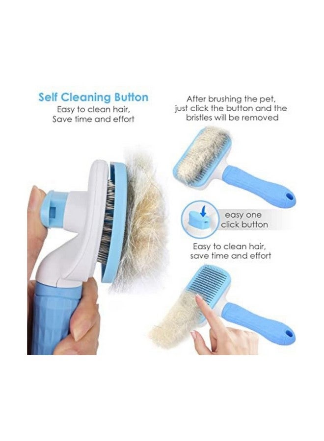فرشاة تنظيف وتصفيف الشعر الرقيقة للكلاب والقطط | فرشاة تنظيف ذاتية للتخلص من الشعر المتساقط | تزيل بلطف الطبقة السفلية المتساقطة والتشابكات (مستطيلة، متوسطة الحجم) (قد يختلف اللون) - Image 4