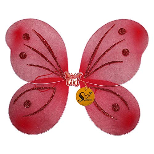 Sage Square Wear Fairy Butterfly Costume Wings for Baby Girl (Red) - Image 2