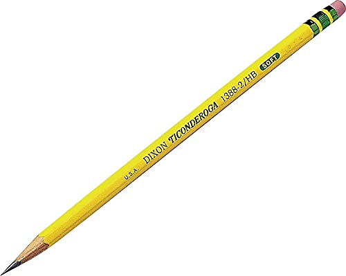 Ticonderoga Laddie Wood-Cased Pencils, #2 HB Soft, With Erasers, Yellow, 12 Count - Image 4