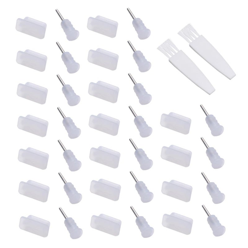 Transparent Type C Plug Earphone Stoppers 20 Pair Accessories Cleaning Kit - Image 2