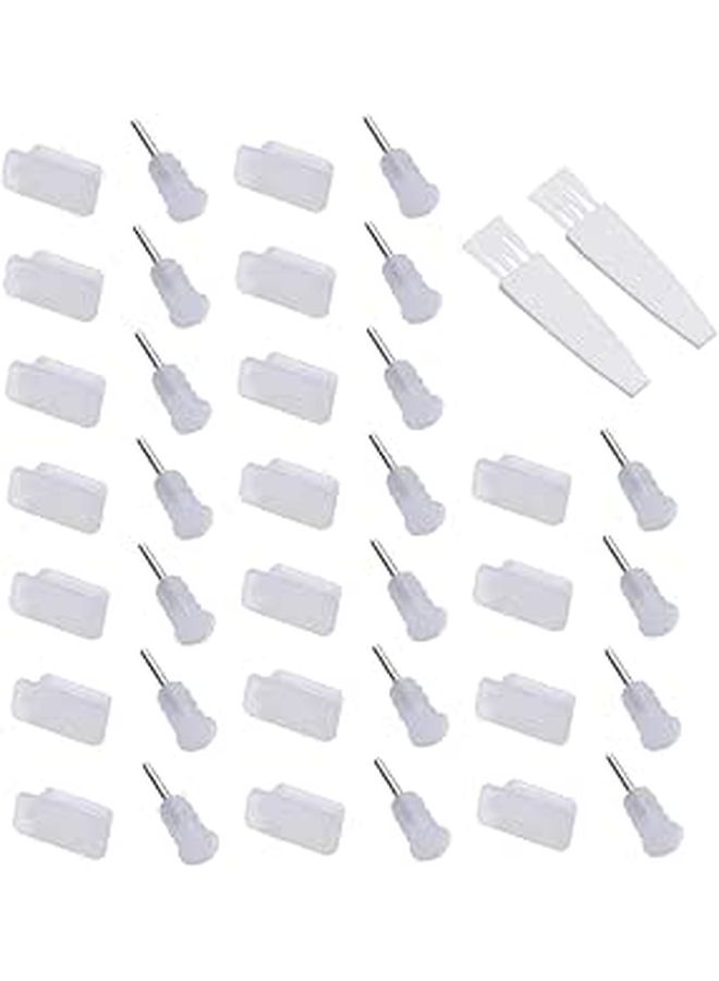 Transparent Type C Plug Earphone Stoppers 20 Pair Accessories Cleaning Kit - Image 1