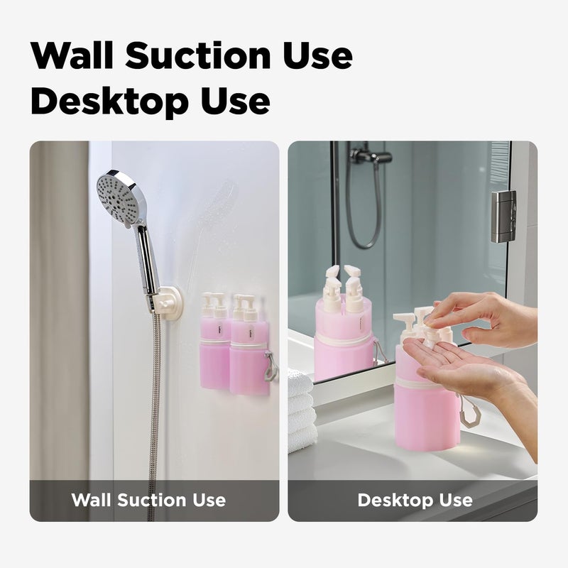 VOGOGE Travel Bottles for Toiletries, TSA Approved Travel Shampoo and conditioner Bottles with Suction Cups, Pink - Image 4