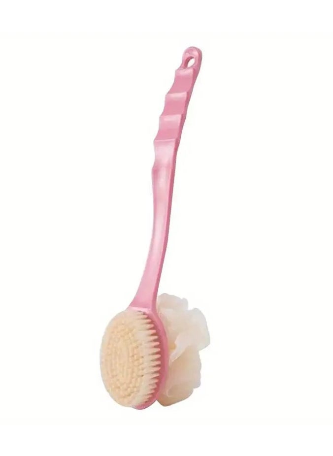 LANGMANNI - Two-in-One Dual-Headed Bath Brush with Soft Loofah for Back Scrubbing: No Battery Required, Oil-Free - Image 1
