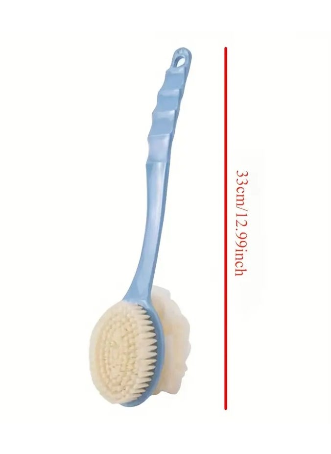 LANGMANNI - Two-in-One Dual-Headed Bath Brush with Soft Loofah for Back Scrubbing: No Battery Required, Oil-Free - Image 1