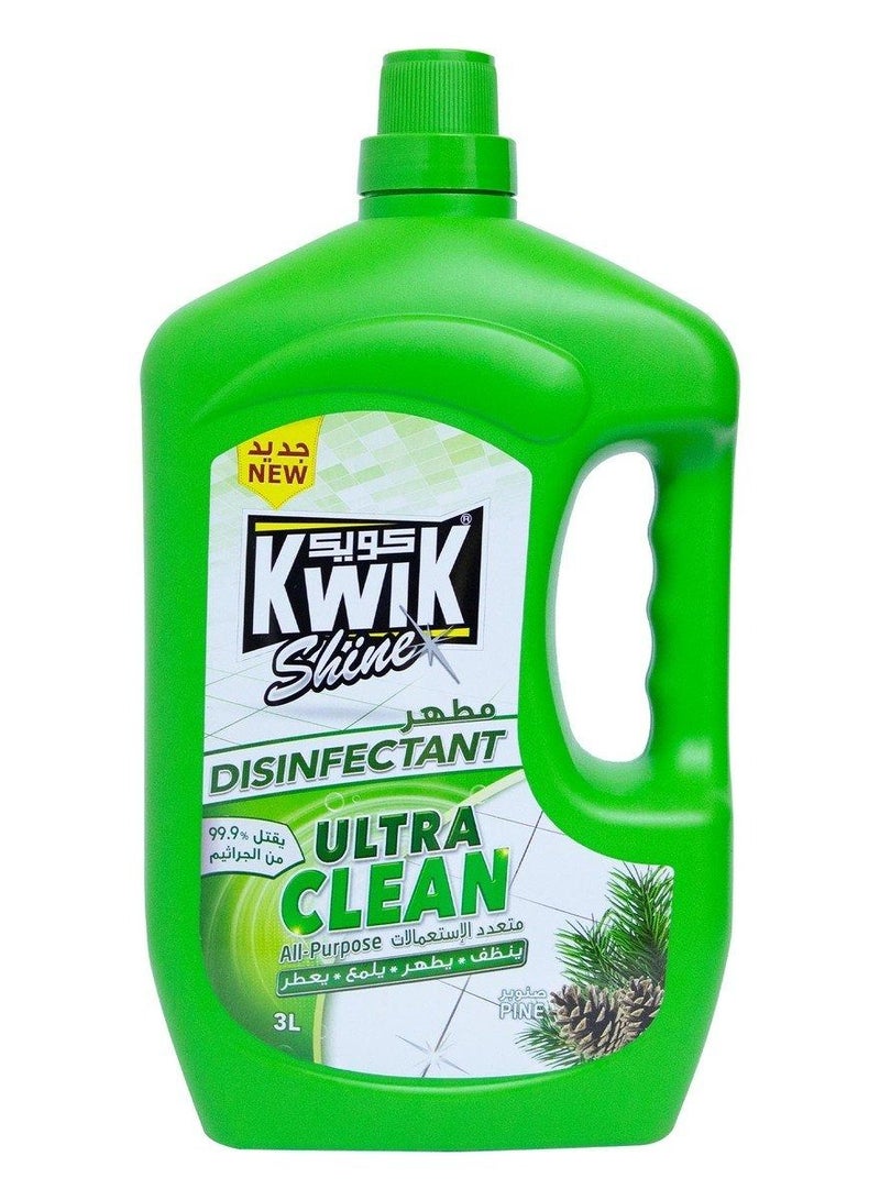 Kwik Shine Ultra Clean Pine All Purpose Disinfectant 3L - Image 1
