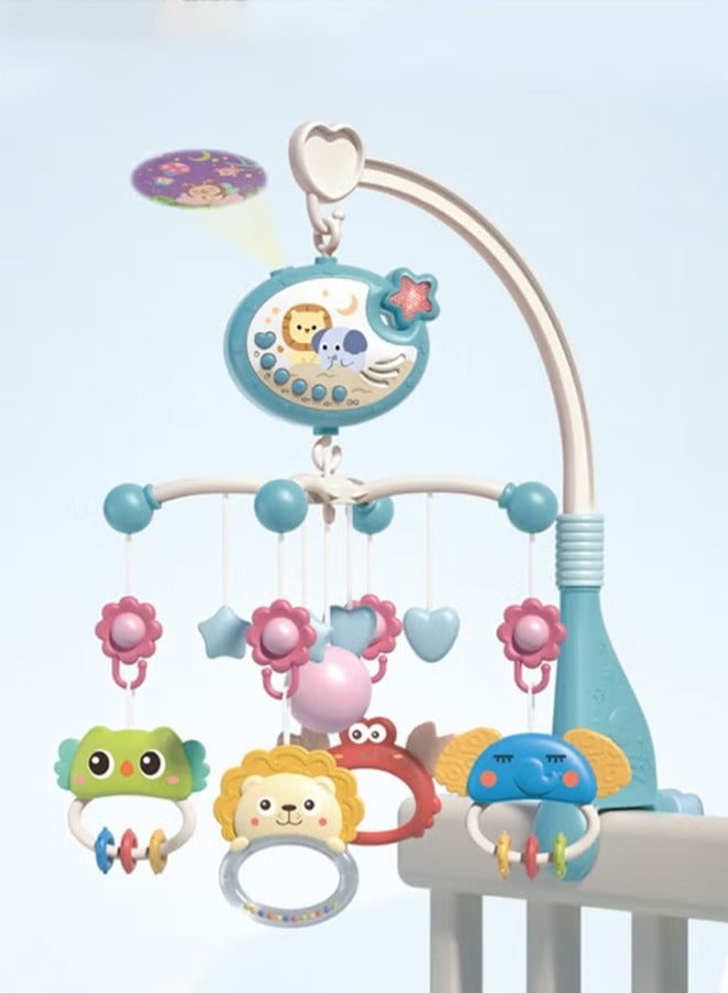 لعبة موبايل سرير الأطفال الموسيقية مع أضواء وموسيقى وم projector نجوم وجرس كرتوني 400 لحن لصندوق نوم المواليد الجدد - Image 1