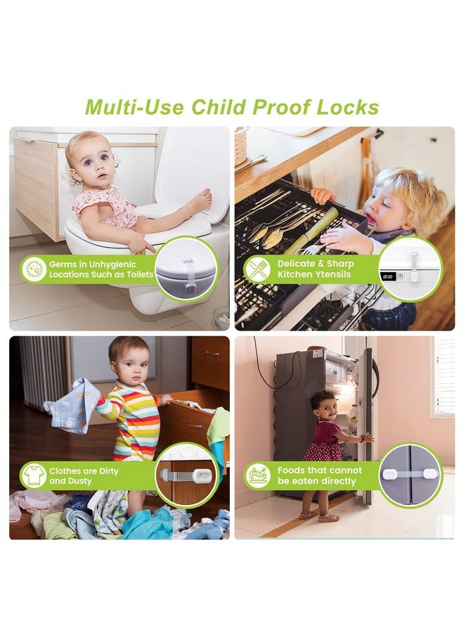 Matenf Child Proof Cabinet Locks (4 Packs), Baby Toddlers Locks for Drawers, Refrigerator Safety Latches for Kids Pets, Durable Safe ABS Material Strong Adhesive, No Drill Tool Needed Easy to Use - Image 5