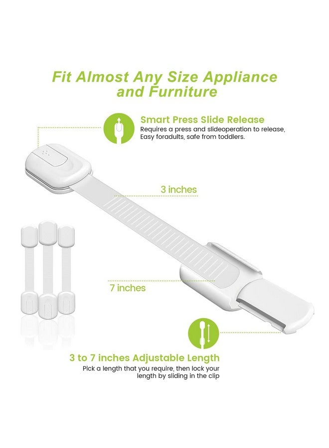 Matenf Child Proof Cabinet Locks (4 Packs), Baby Toddlers Locks for Drawers, Refrigerator Safety Latches for Kids Pets, Durable Safe ABS Material Strong Adhesive, No Drill Tool Needed Easy to Use - Image 4