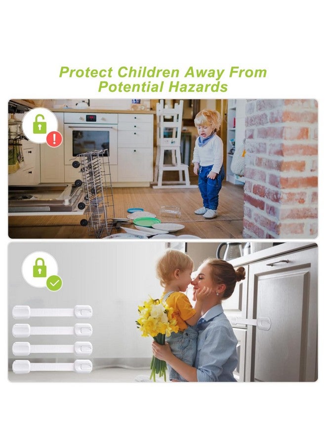 Matenf Child Proof Cabinet Locks (4 Packs), Baby Toddlers Locks for Drawers, Refrigerator Safety Latches for Kids Pets, Durable Safe ABS Material Strong Adhesive, No Drill Tool Needed Easy to Use - Image 2