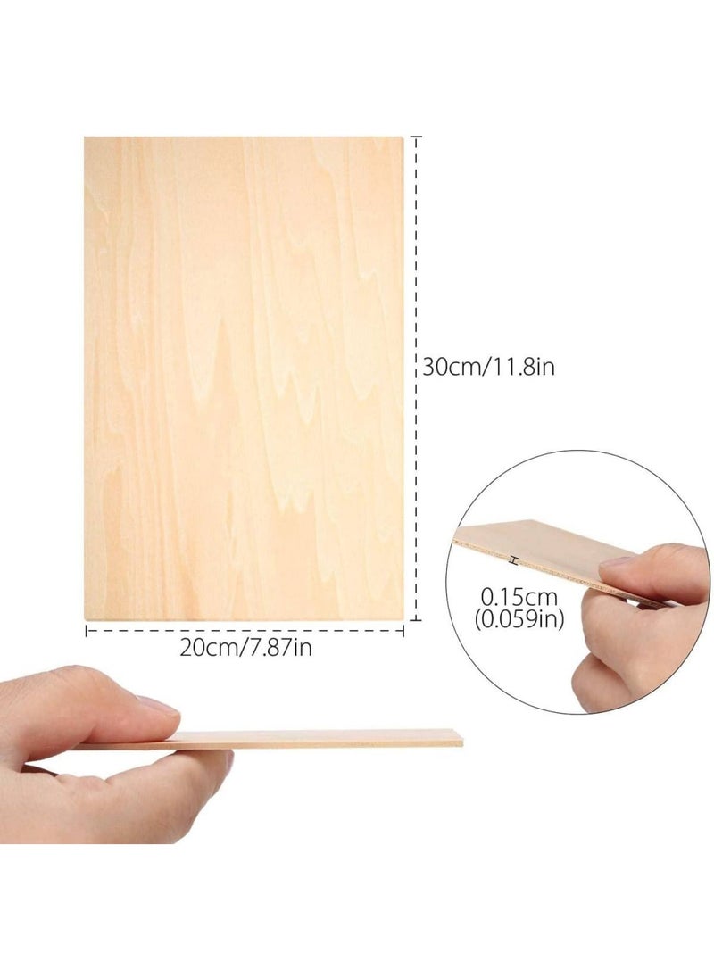 BPA - 6pcs Balsa Wood Sheets 1.5mm Thin Wood Sheets Unfinished Unpainted Basswood Birch Plywood Sheets for Wood Signs Mini House Airplane Ship Boat DIY Model - Image 1