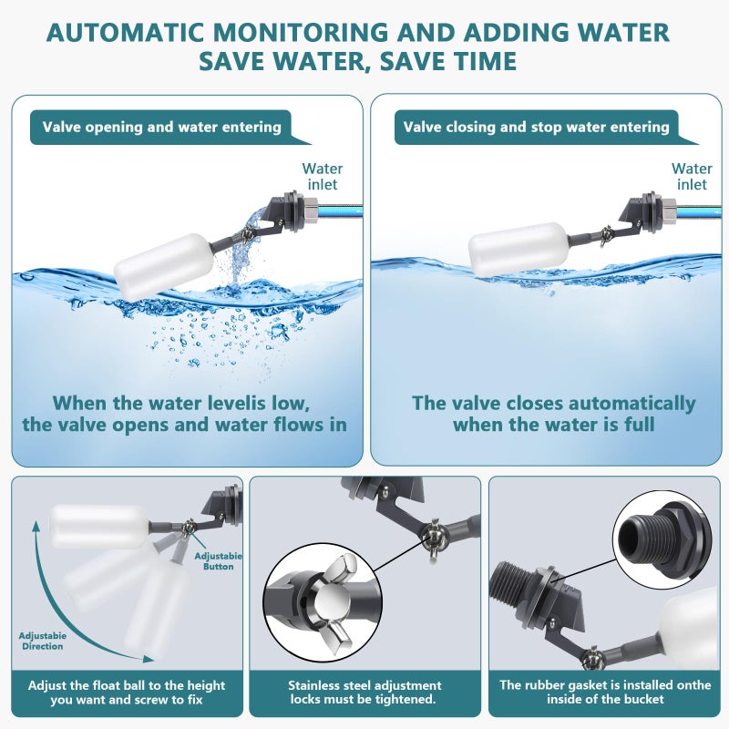 Lilyang Automatic Chicken Waterer| Float-Control Auto Waterer, Hanging/Standing Design, Connect to 3/4'' Faucet & Hose, Effortless Hydration Solution for Backyard Coop & Small Farm - Image 4