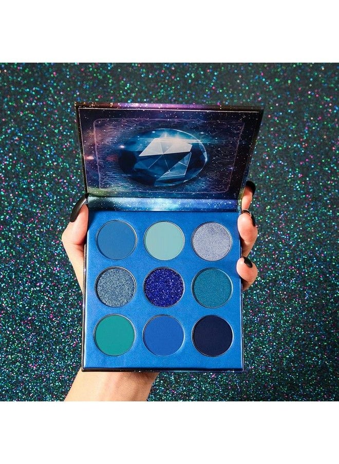 docolor - Eyeshadow Palette 9 Colors Gemstone Shadow Palette Highly Pigmented Mattes Shimmers Naked Smokey Glitter Cream Colorful Powder Blendable Long Lasting Waterproof Makeup PaletteBlue - Image 1