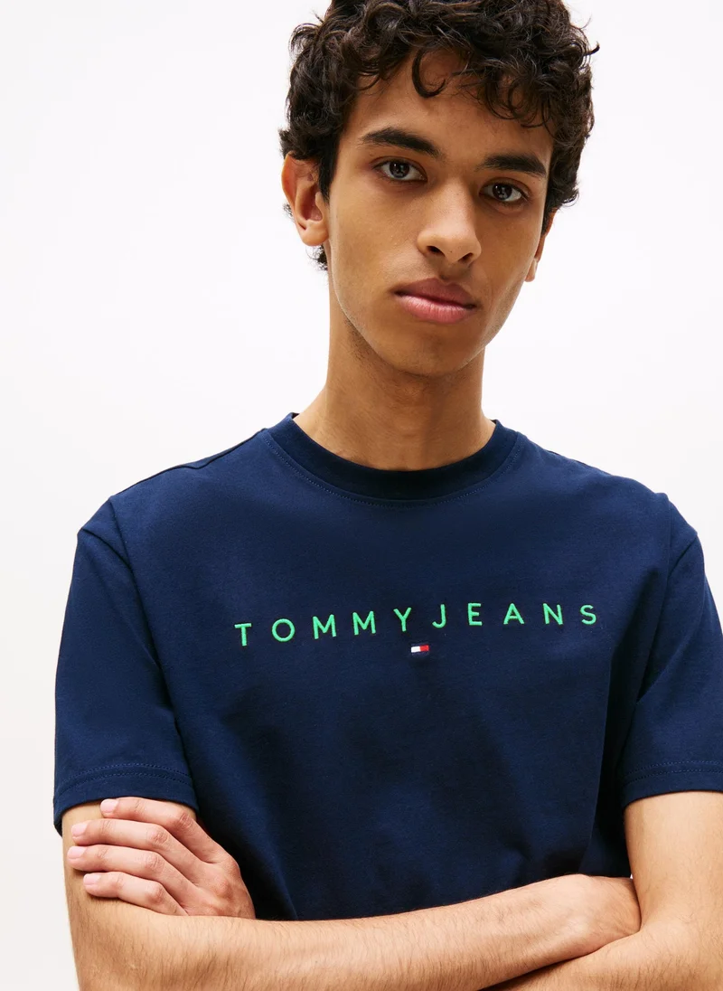 TOMMY JEANS  Linear Logo Embroidery Jersey T-Shirt for Men | Best Price UAE