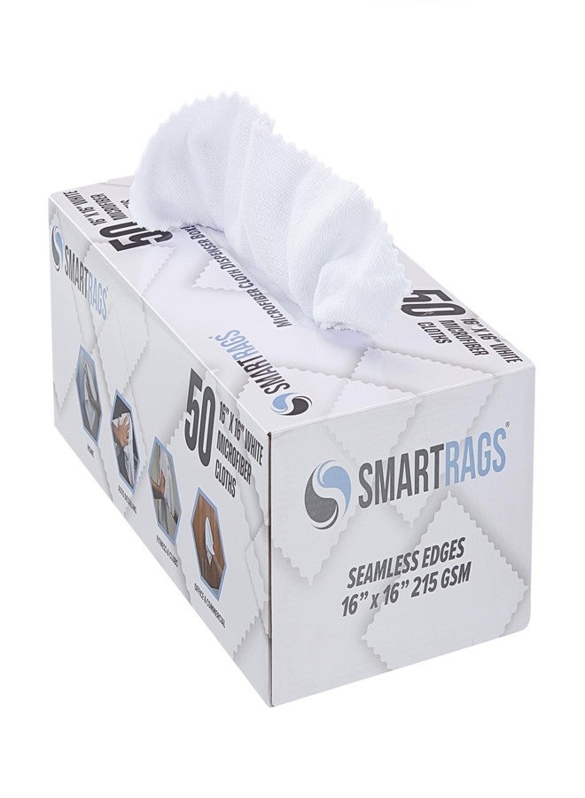 Arkwright, LLC Arkwright Smart Rags in Box - (Pack of 50) Lint Free, Large Microfiber Cleaning Cloth, Scratch & Streak-Free, Dispensable Wash Towels for Cars, Kitchen, and Window Glass, White - Image 1