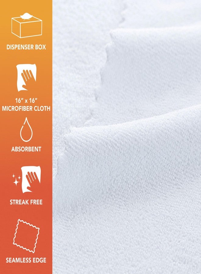 Arkwright, LLC Arkwright Smart Rags in Box - (Pack of 50) Lint Free, Large Microfiber Cleaning Cloth, Scratch & Streak-Free, Dispensable Wash Towels for Cars, Kitchen, and Window Glass, White - Image 2