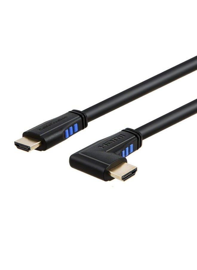 CableCreation - 6Ft 4K Hdmi Cable Left Angle 90 Degree Hdmi Cable 4K@60Hz Ultra Hd Support Male To Male Black Hdmi Cable - Image 1
