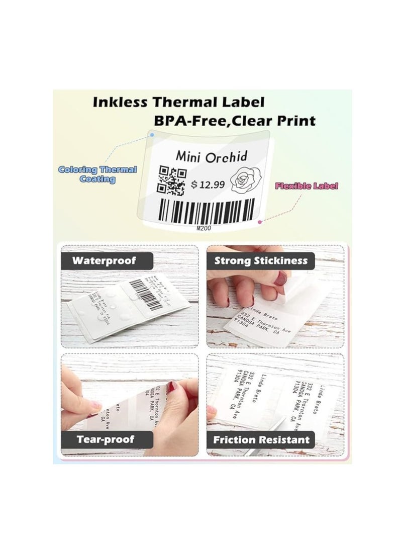 Terabyte لفات الملصقات لطابعات الملصقات بلوتوث M110/M110S/M120/M200/M220 - ملصقات سوداء على خلفية بيضاء (50 × 50 مم 140 ملصق دائري) X2 - Image 3