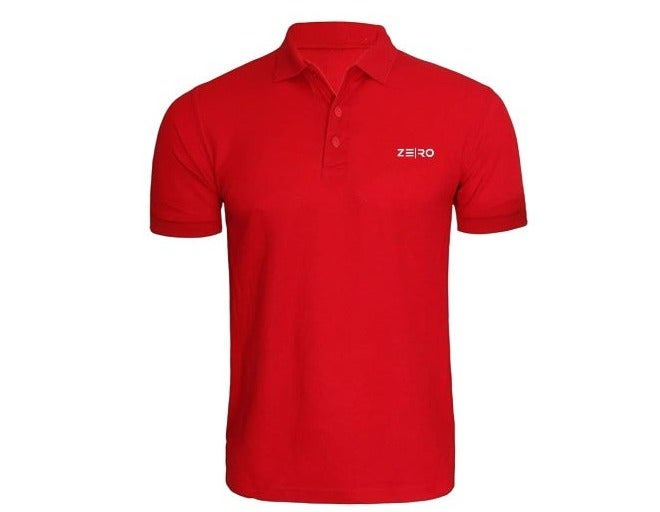 ZE|RO Men’s Slim Fit Collar Polo T-Shirts - Red - Image 1