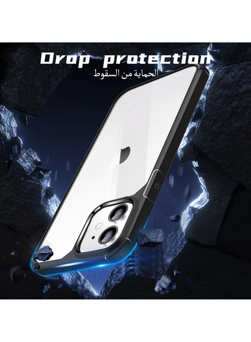 UCHUANG iPhone 12 Mini Case Clear Cover Ultra Thin Silicone Shockproof Hard Back Cases Transparent Protective Slim Phone Case for Apple iPhone 12 Mini 5.4 inch - Black - Image 2