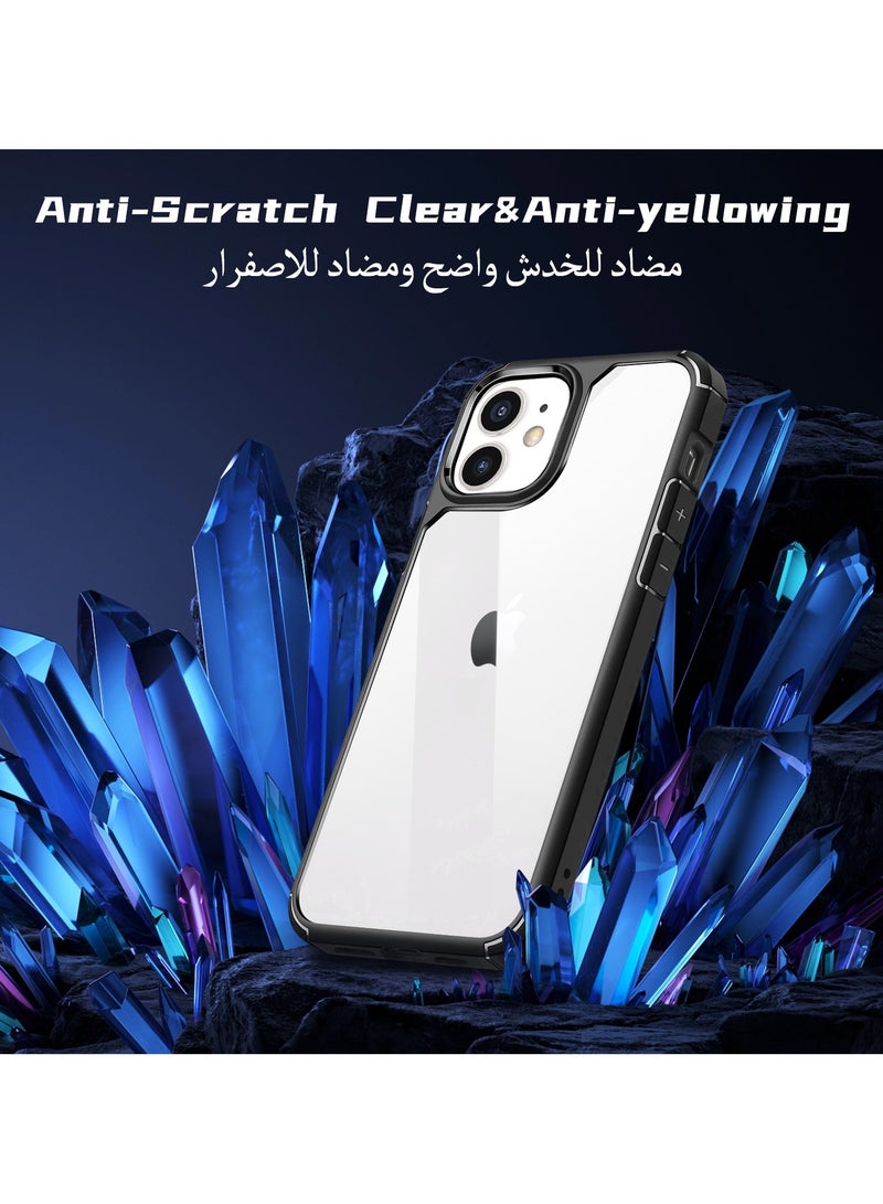 UCHUANG iPhone 12 Mini Case Clear Cover Ultra Thin Silicone Shockproof Hard Back Cases Transparent Protective Slim Phone Case for Apple iPhone 12 Mini 5.4 inch - Black - Image 3