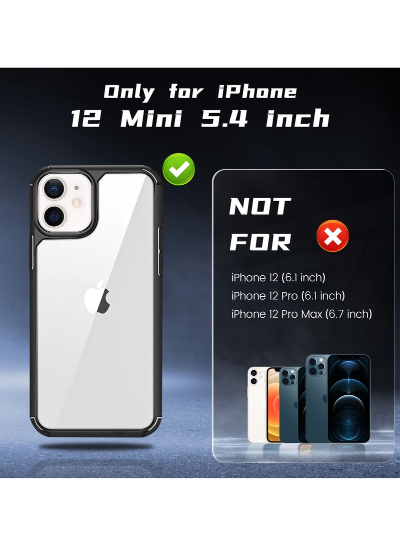 UCHUANG iPhone 12 Mini Case Clear Cover Ultra Thin Silicone Shockproof Hard Back Cases Transparent Protective Slim Phone Case for Apple iPhone 12 Mini 5.4 inch - Black - Image 4