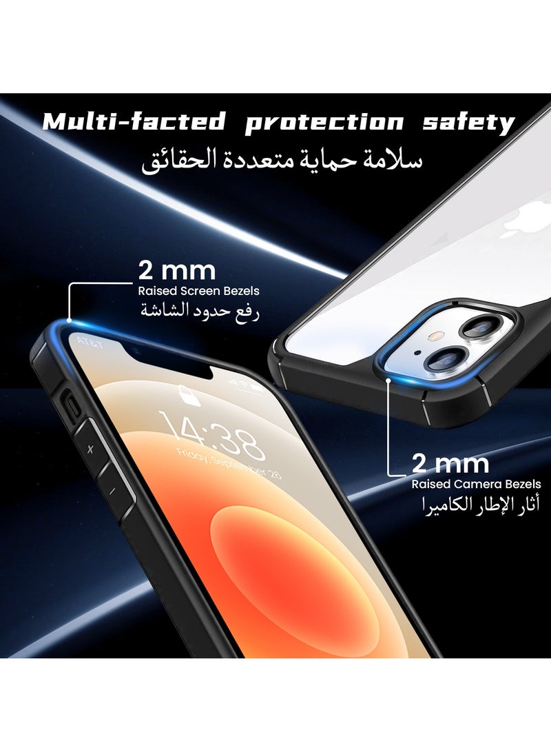 UCHUANG iPhone 12 Mini Case Clear Cover Ultra Thin Silicone Shockproof Hard Back Cases Transparent Protective Slim Phone Case for Apple iPhone 12 Mini 5.4 inch - Black - Image 5
