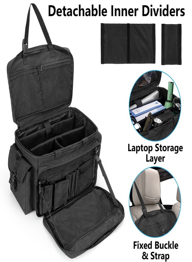 SAMDEW Patrol Bag, Car Front Seat Organizer for Law Enforcement & Police Equipment, Police Gear Bag & Patrol Vehicle Organizer with Padded Laptop Layer (up to 15.6"), MOLLE Compatible, Black, Bag Only - Image 4