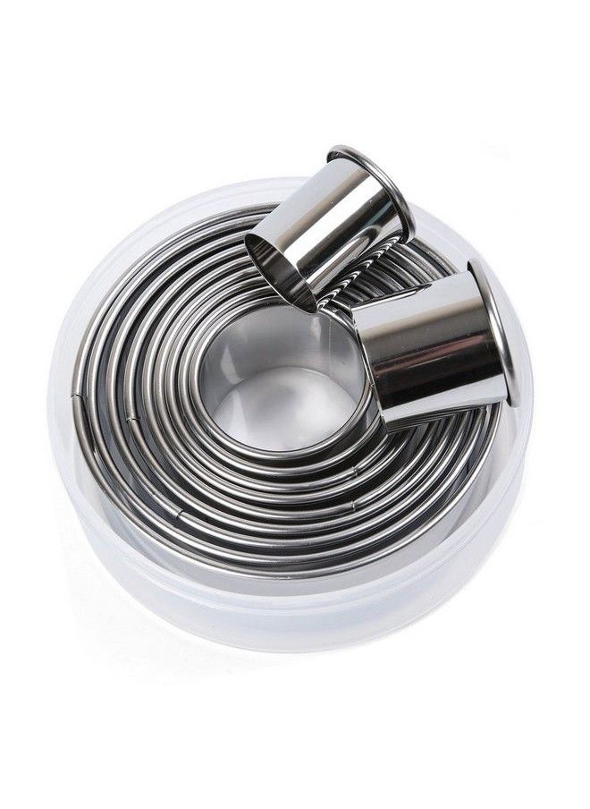SOSOHOME - 11 Pieces Metal Cookie Cutter Set Round Cookie Cutters Stainless Steel Circle Biscuit Pastry Cutters Assorted Sizes - Image 1