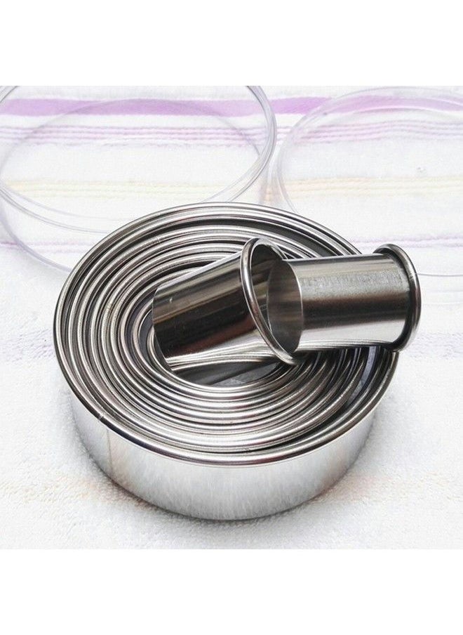 SOSOHOME - 11 Pieces Metal Cookie Cutter Set Round Cookie Cutters Stainless Steel Circle Biscuit Pastry Cutters Assorted Sizes - Image 1