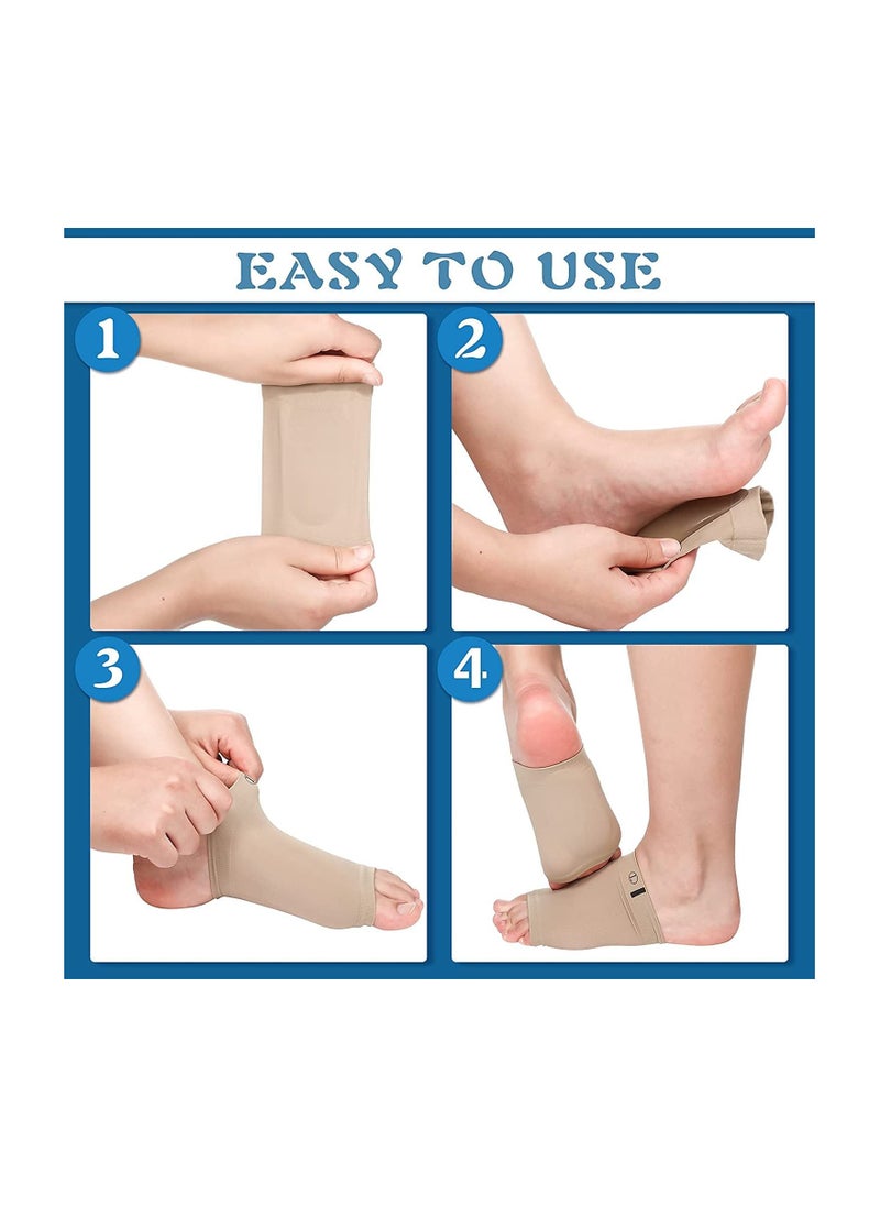 Generic Foot Care Arch Support Sleeves for Foot Pain Compression Arch Support Sleeve with Soft Cushion and Neoprene Elastic Reusable Gel Pad for Flat Foot Pain Relief Plantar Fasciitis Heel Spurs for both Women & Men Feet Orthopedic Pad Orthotic Tool, Free Size - 1 Pair  - Image 3