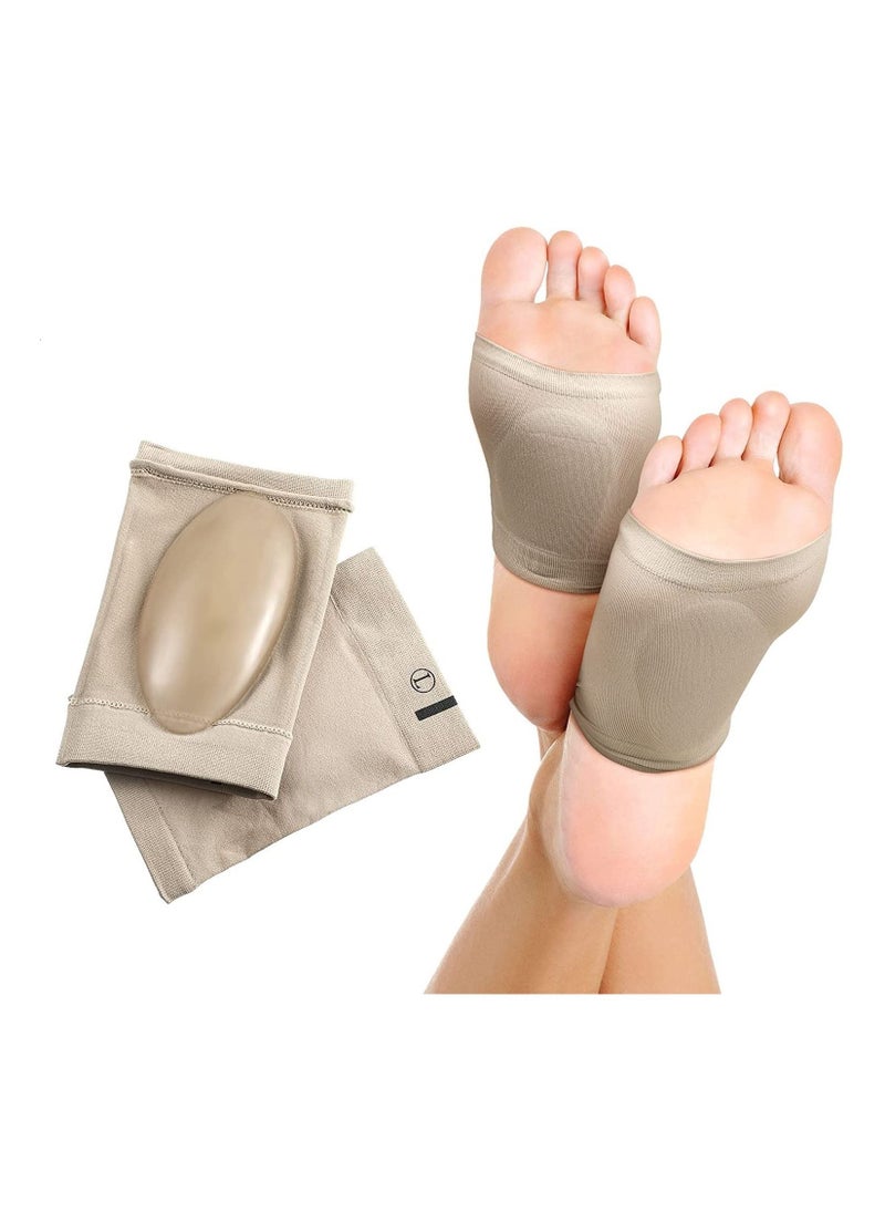 Generic Foot Care Arch Support Sleeves for Foot Pain Compression Arch Support Sleeve with Soft Cushion and Neoprene Elastic Reusable Gel Pad for Flat Foot Pain Relief Plantar Fasciitis Heel Spurs for both Women & Men Feet Orthopedic Pad Orthotic Tool, Free Size - 1 Pair  - Image 1