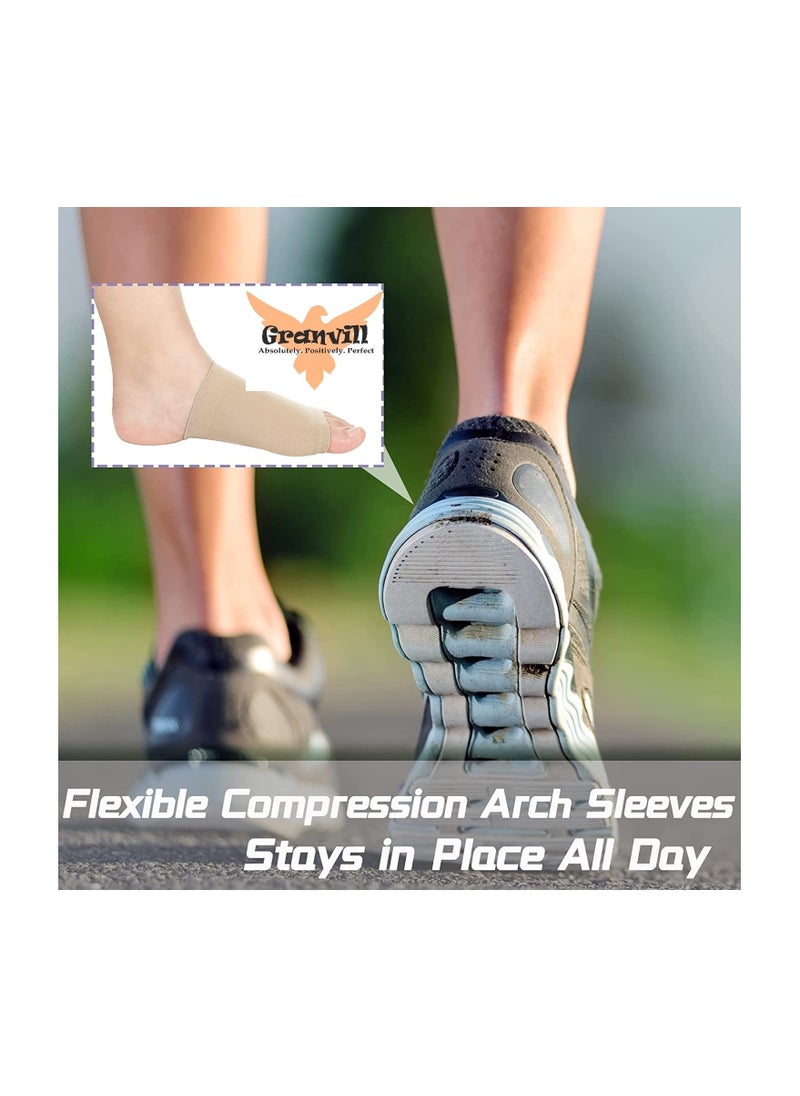 Generic Foot Care Arch Support Sleeves for Foot Pain Compression Arch Support Sleeve with Soft Cushion and Neoprene Elastic Reusable Gel Pad for Flat Foot Pain Relief Plantar Fasciitis Heel Spurs for both Women & Men Feet Orthopedic Pad Orthotic Tool, Free Size - 1 Pair  - Image 4