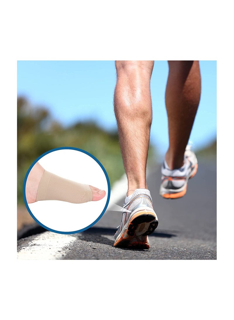 Generic Foot Care Arch Support Sleeves for Foot Pain Compression Arch Support Sleeve with Soft Cushion and Neoprene Elastic Reusable Gel Pad for Flat Foot Pain Relief Plantar Fasciitis Heel Spurs for both Women & Men Feet Orthopedic Pad Orthotic Tool, Free Size - 1 Pair  - Image 5