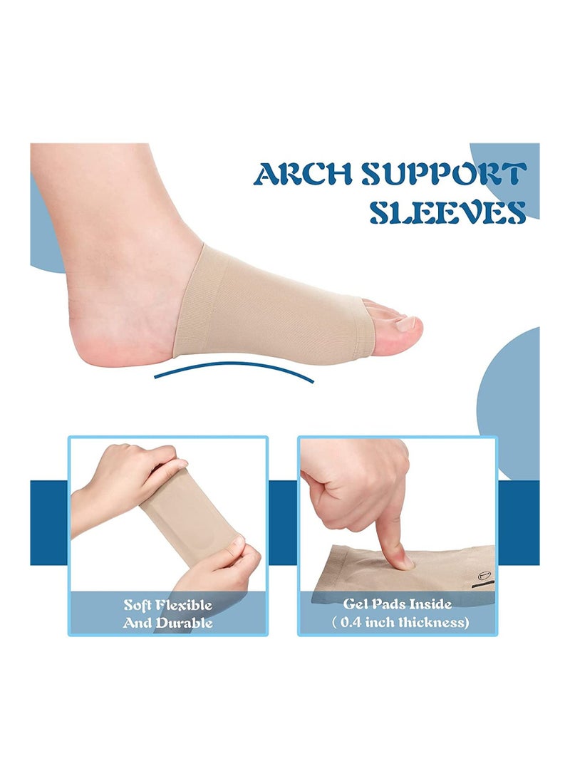 Generic Foot Care Arch Support Sleeves for Foot Pain Compression Arch Support Sleeve with Soft Cushion and Neoprene Elastic Reusable Gel Pad for Flat Foot Pain Relief Plantar Fasciitis Heel Spurs for both Women & Men Feet Orthopedic Pad Orthotic Tool, Free Size - 1 Pair  - Image 2
