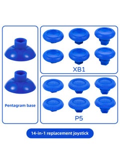 [Source Manufacturer] PS5/PS4/XB1/handle 14-in-1 Suit Universal Swing Head Replacement Rocker Button Cap-Product Color:PS5/XB1 Suit/14 In 1-dark Blue/with Packaging
