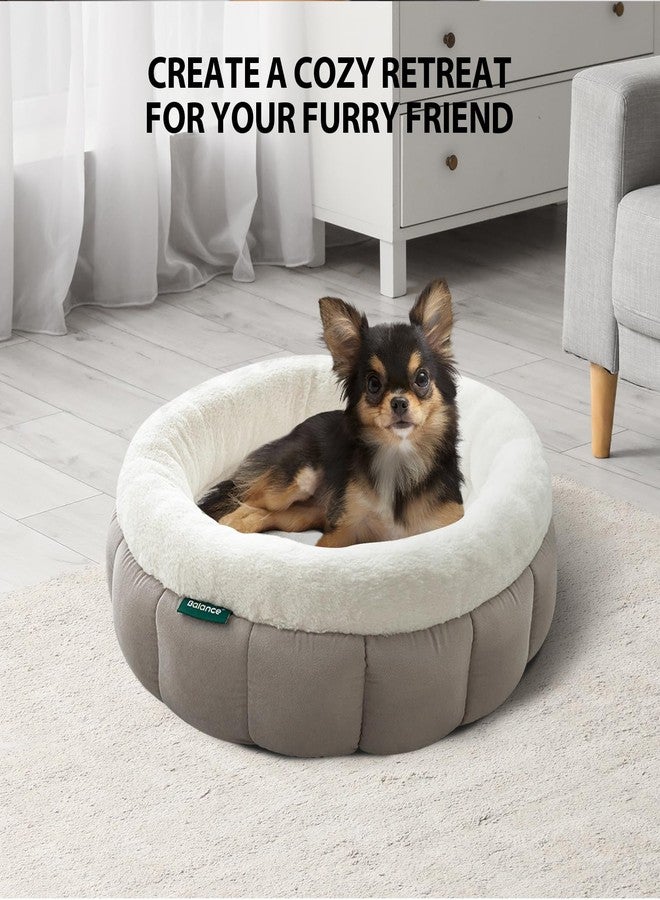 بالنس سرير قطط BALANCE للقطط المنزلية، سرير دائري قابل للغسل، سرير لطيف للقطط الصغيرة مع قاعدة مانعة للانزلاق للقطط والجراء، 18 بوصة، لون الماعز - Image 4