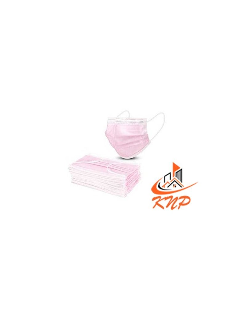 KNP Disposable 3-Ply Face Mask (Box of 50, Pink) - Image 1