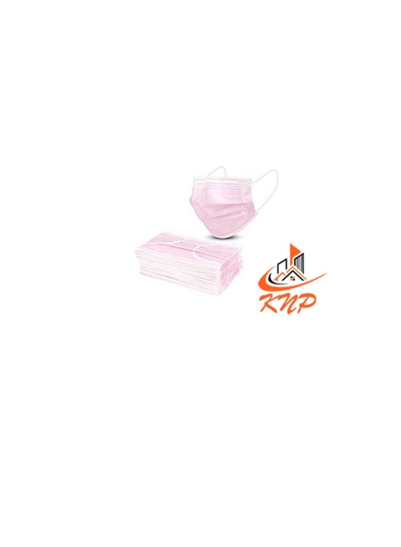 KNP Disposable 3-Ply Face Mask (Box of 50, Pink) - Image 2