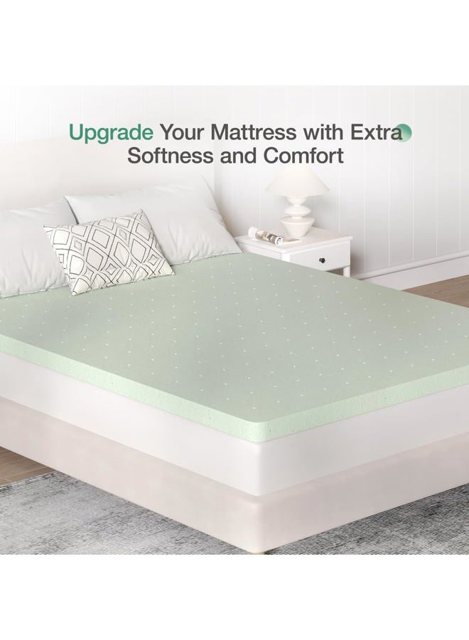 Novilla Queen Size Mattress Topper, 2 Inch Gel Memory Foam Queen Mattress Topper for Cool Sleep & Enhanced Comfort, CertiPUR-US Certified Foam, Green - Image 4