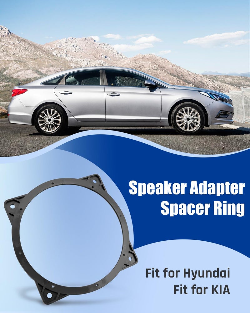 ANODZU 6.5-6.75 Front Door Speaker Adapter Spacer Ring Brackets Fit for Hyundai Elantra Genesis G80 Santa Fe Sonata Palisade Tucson Fit for KIA Forte Optima Sedona Sorento Sportage Soul 2Pcs - Image 2