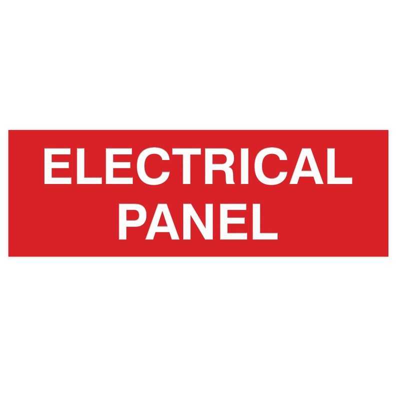 All Quality Basic Electrical Panel Sign - Fire Regulation Safety Compliance Sign Red - Medium (1 Pack)