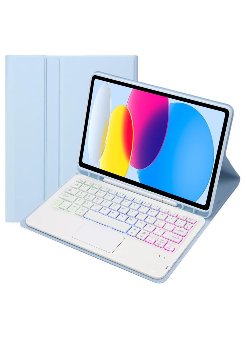 General - Touchpad Arabic and English Keyboard Case for iPad 10th Generation Case (10.9", 2022),Backlight, Multi-Touch Trackpad, Flip Stand Case with Pencil Holder for New iPad 10th 2022 - Image 1