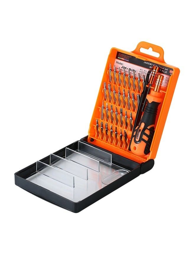 JAKEMY 33-In-1 Precision Magnetic Screw-Driver With Bits Orange/Black - Image 1