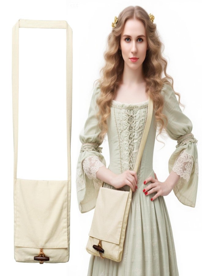 HidmFaw Renaissance Shoulder Bag for Women Medieval Canvas Crossbody Satchel Pilgrim Small Pouch Ren Fairy (Natural) - Image 2