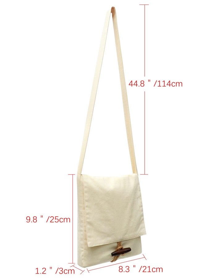 HidmFaw Renaissance Shoulder Bag for Women Medieval Canvas Crossbody Satchel Pilgrim Small Pouch Ren Fairy (Natural) - Image 4